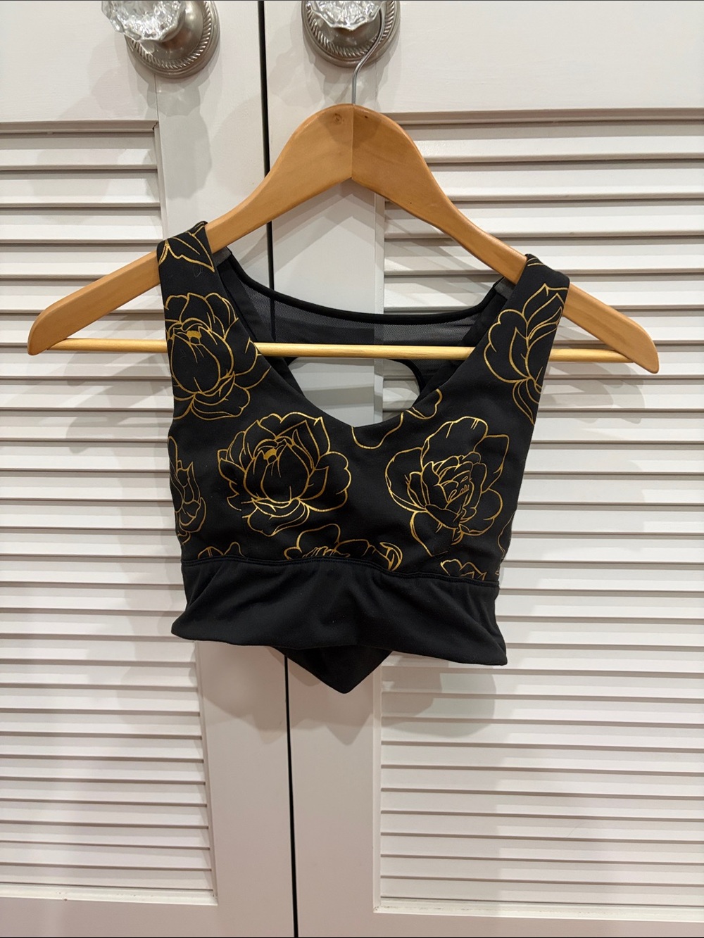 Born Primitive Black & Gold Floral Sports Bra Size: Small - Picture 2 of 8